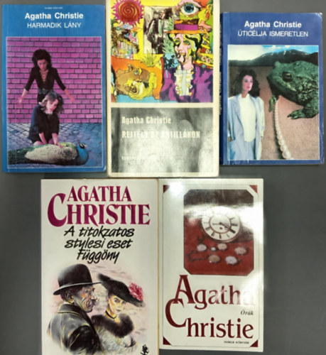 (5db) Agatha Christie krimi knyvcsomag: Harmadik lny / Rejtly az Antillkon / ticlja ismeretlen / A titokzatos stylesi eset - Fggny (Poirot utols esete) / rk