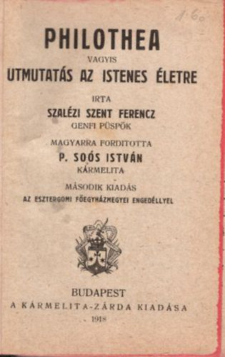 Philothea vagyis tmutats az Istenes letre