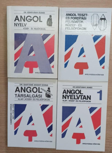 4 db angol nyelvknyv: Angol nyelvtan alap-, kzp- s felsfokon 1. - Angol trsalgsi kpeskyv alap-, kzp- s felsfokon - Angol teszt- s fordtsi feladatok kzp- s felsfokon - Angol nyelv kzp- s felsfokon