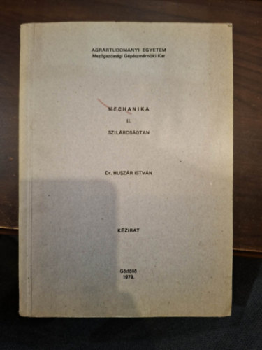 Mechanika II. - Szil�rds�gtan (GATE)