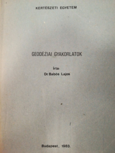 Geodziai gyakorlatok (Kzirat)