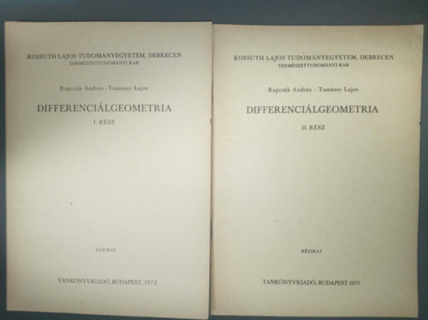 Haj�s Gy�rgy - Differenci�lgeometria I-II. (E�tv�s L�r�nd Tudom�nyegyetem)