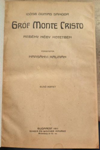 Grf Monte-Cristo  I-IV.