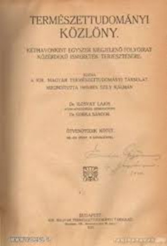 Termszettudomnyi kzlny 1926