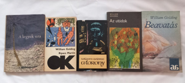 William Golding regnyei 5db knyv.: A torony+Ripacs Martin+A legyek ura+Az utdok +Beavats