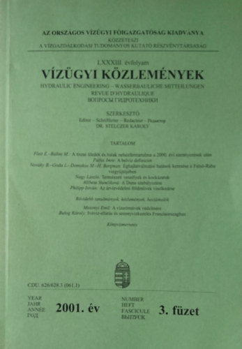 Vzgyi kzlemnyek LXXXIII. vf. 2001. 3. fzet