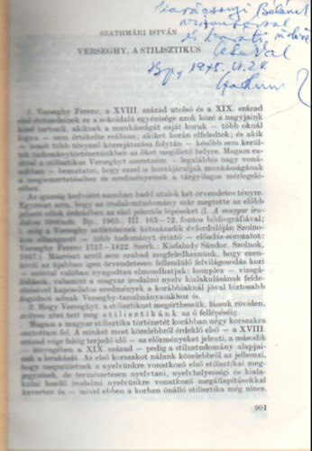 Verseghy, a stilisztikus - Klnlenyomat- Dediklt