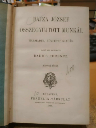 Bajza Jzsef sszegyjttt munki II.
