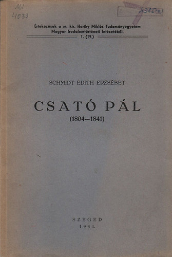 Csat� P�l (1804-1841)