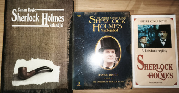 2db Sir Arthur Conan Doyle reg�ny + aj�nd�k DVD - Sir Arthur Conan Doyle-Sherlock Holmes kalandjai, A brixtoni rejt�ly + Sir Arthur Conan Doyle-Sherlock Holmes napl�j�b�l-Jeremy Brett (Lady Frances Carfax elt�n�se, A Thor h�d rejt�lye, stb
