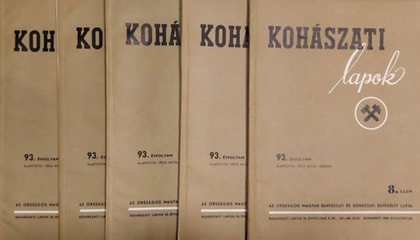 Kohszati lapok 93. vfolyam 8.-12. szm (1960. augusztus-december)
