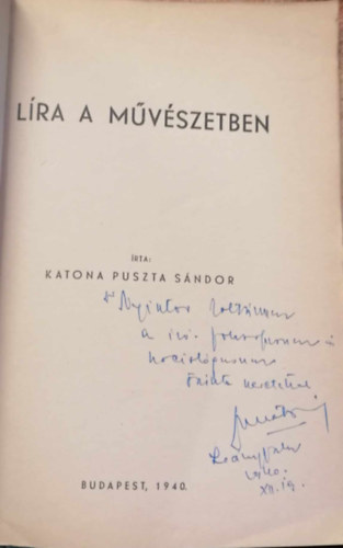 Lra a mvszetben - Dolgozatok a Kir. Magy. Pzmny Pter Tudomnyegyetem Philosophiai Seminariumbl 38