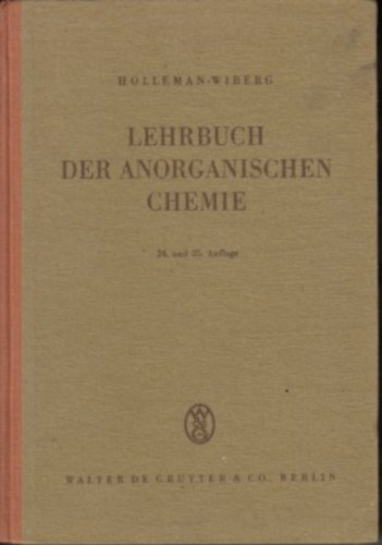Holleman-Wiberg - Lehrbuch der anorganischen Chemie - Szervetlen kémia tankönyv (német nyelven)