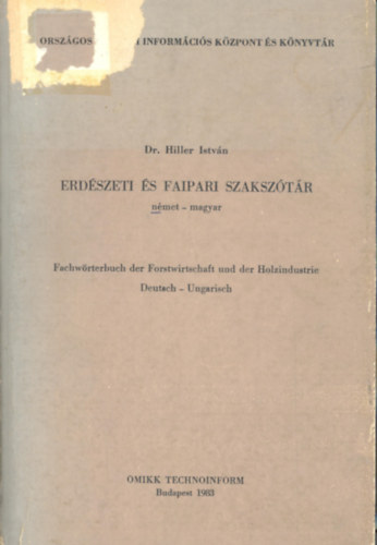 Erdszeti s faipari szaksztr (nmet-magyar)