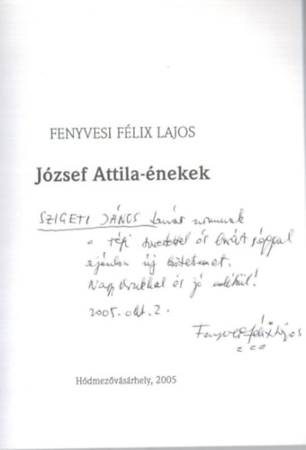 Jzsef Attila-nekek - dediklt