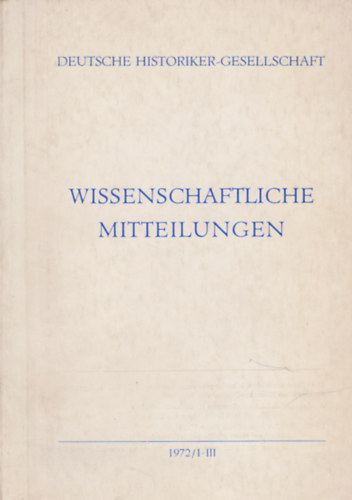Wissenschaftliche Mitteilungen 1972/I-III.