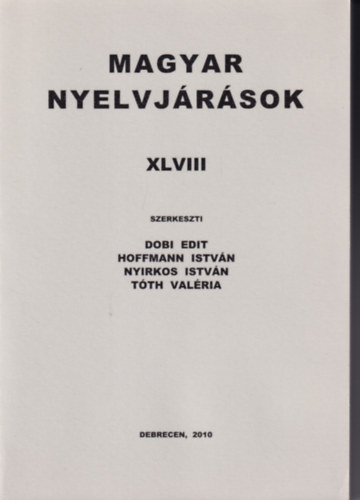 Magyar nyelvjrsok XLVIII