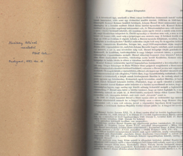 A nagyszombati egyetemi vizsg�k kiadv�nyait szab�lyoz� rendelet - K�l�nlenyomat - Dedik�lt