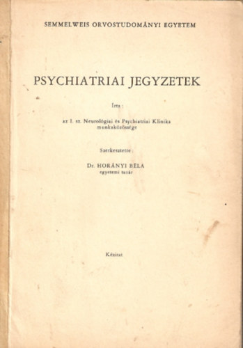Psychiatriai jegyzetek