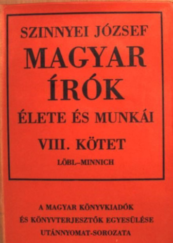 Magyar �r�k �lete �s munk�i VIII.