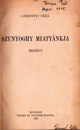 Szunyoghy miatynkja (1. kiads)