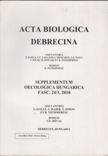 I. Mszros, A. S. Nagy et al. Gy. Lakatos - Acta biologica debrecina