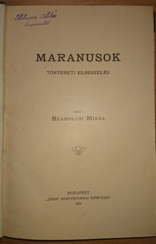 Maranusok - trtneti elbeszls
