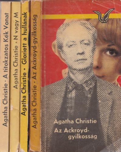 4 db Agatha Christie regny: Az Ackroyd-gyilkossg + Gloriett a hullnak + N vagy M + A titokzatos Kk Vonat
