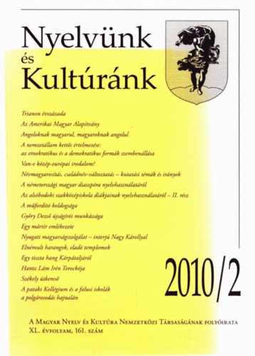 Nyelvnk s kultrnk 2010/2, XL. vfolyam 161. szm