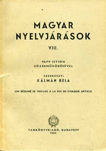 Magyar Nyelvjrsok VIII.