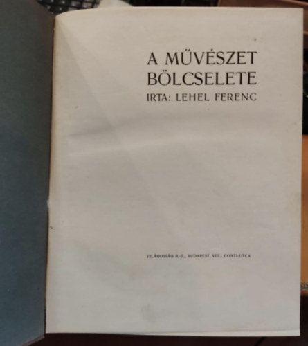 A mvszet blcselete (Vilgossg R.-T.)