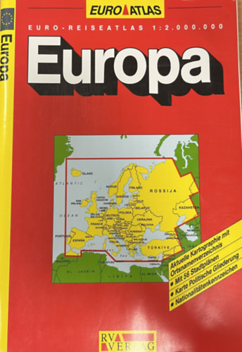 Europa Euro-Reiseatlas 1:2.000.000 - t�rk�p / atlasz