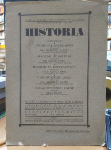 Historia II. �vf. Budapest, 1929 szeptember h� 6. sz�m