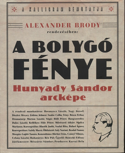 A bolyg fnye - Hunyady Sndor arckpe