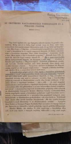 A magyar oktberi forradalom s a polgri prtok (kzirat)