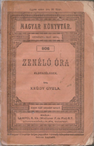 Zenl ra (Magyar knyvtr 806)- I. kiads