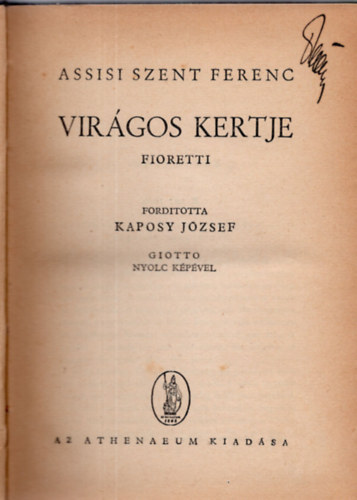 Assisi szent Ferenc virgos kertje