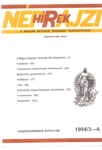 Nprajzi Hrek 1994/3-4. (23. vfolyam)