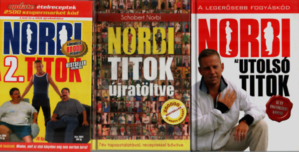 3 db Norbi knyv egytt: Norbi az utols titok, Norbi titkok jratltve, Norbi a 2. titok.