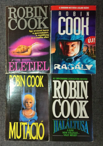 (4db) Robin Cook orvosi krimi k�nyvcsomag: �letjel / Rag�ly / Mut�ci� / Hal�ltusa