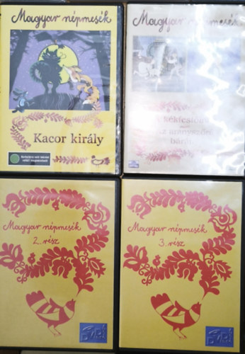 4db Magyar n�pmes�k DVD - Magyar n�pmes�k-2. r�sz, 3. r�sz, Kacor kir�ly, A k�kfest�inas, Az aranysz�r� b�r�ny (t�bbi c�m a le�r�sban)