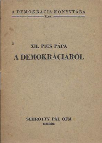 XII. Pius - XII. Pius Ppa a demokrcirl