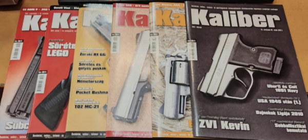 6 db Kaliber (�nv�delmi, vad�sz-, katonai �s sportfegyverek szaklapja), sz�rv�nysz�mok (Lapsz�mok a term�klapon)(Direx Media Kft.)