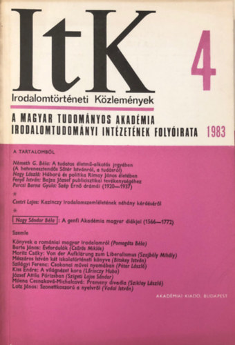 Bíró Ferenc - Irodalomtörténeti közlemények 1983. LXXXVII. 4. szám