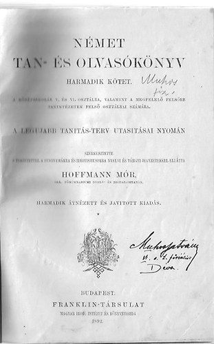 N�met tan- �s olvas�k�nyv - Harmadik k�tet