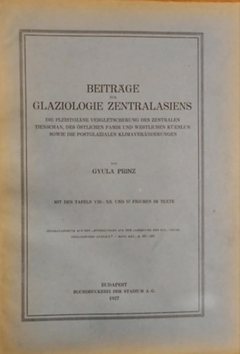 Prinz Gyula - Beiträge zur glaziologie zentralasiens
