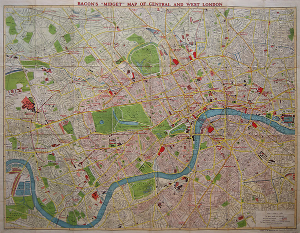 Bacon's Midget Map of Central and West London