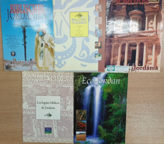 5 db kiadv�ny Jor�dni�r�l: Biblisches Jordanien - Visitors' Guide - Los lugares b�blicos de Jordania - Jord�nia - Eco-Jordan