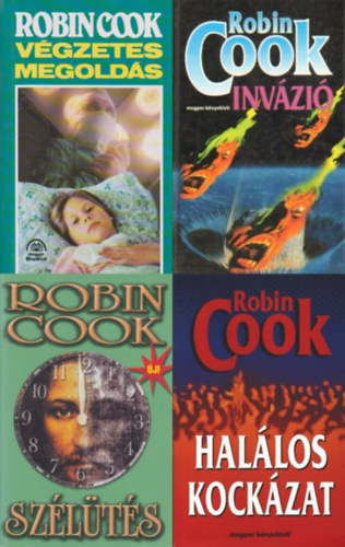 4 db Robin Cook orvosi krimi: Inv�zi� + V�gzetes megold�s + Hal�los kock�zat + Sz�l�t�s