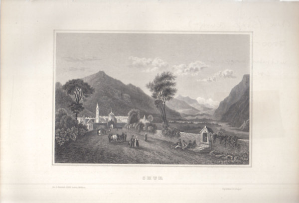 Chur (Svjc, Eurpa) (16x23,5 cm lapmret eredeti aclmetszet, 1856-bl)